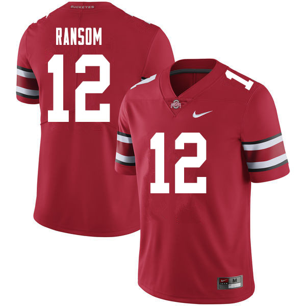 Ohio State Buckeyes #12 Lathan Ransom College Football Jerseys Sale-Red